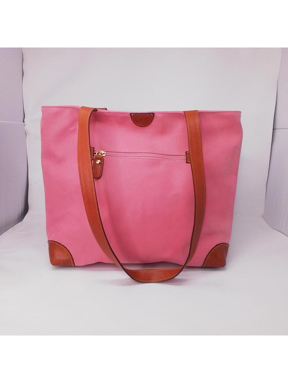 Bric's of Italy Tote Bag, Handbag Industria Valigeria Fine Pink Pebbled Leather